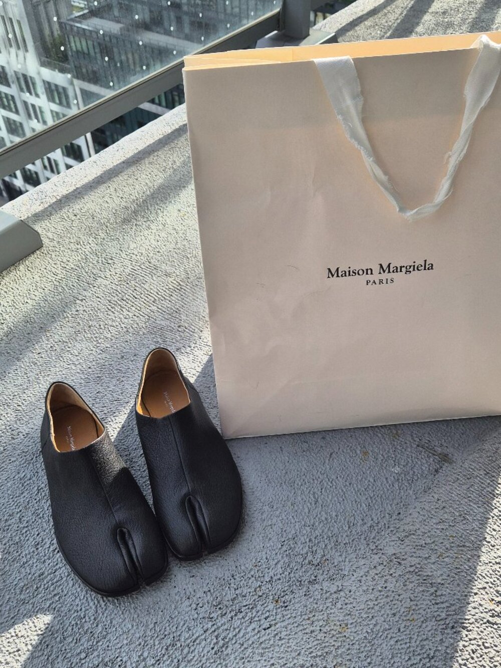 Maison Margiela Black Leather Tabi Babouche Slip-On Size 41